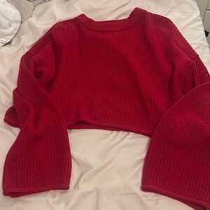 Red Cropped Wild Fable Sweater